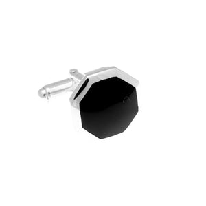 Octagonal Black Onyx And .925 Solid Silver Cufflinks by Elizabeth Parker England