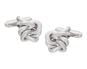 Solid Silver Alternative Knot Cufflinks