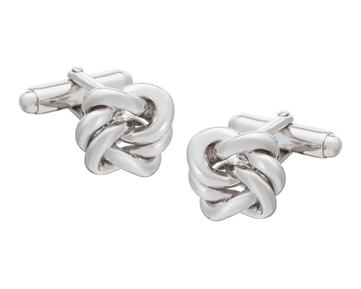 Solid Silver Alternative Knot Cufflinks