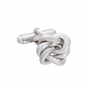 .925 Solid Silver Alternative Knot Cufflink by Elizabeth Parker