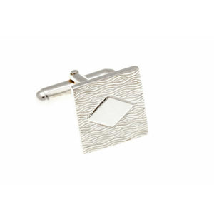 Solid Silver Square With Detail .925 Solid Silver Cufflinks - by Elizabeth Parker England