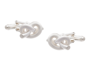 Solid Silver Overhand Knot Cufflinks