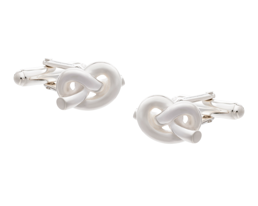 Solid Silver Overhand Knot Cufflinks