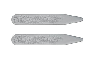 Engraved Vintage Styled 60mm Collar Stays