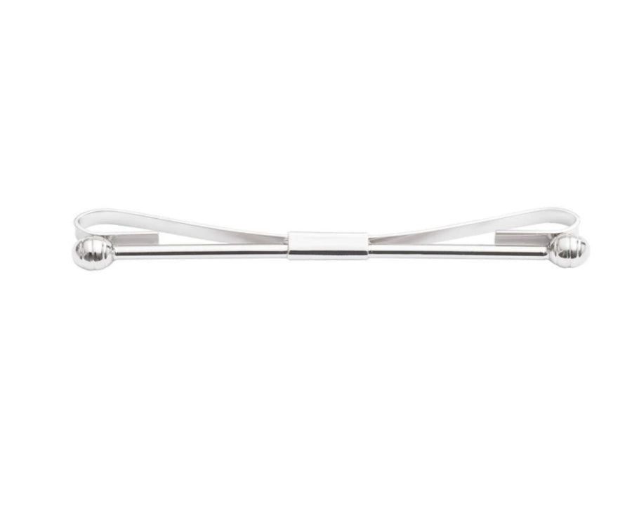 Polished Metal Two Round Balls Collar Bar by Elizabeth Parker