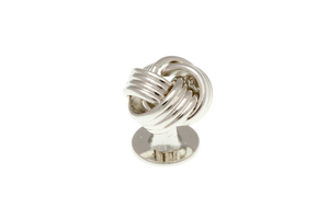 Single Silver Knot Weave Dress Stud