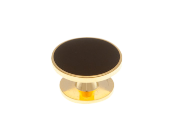 Single Black Gold Plated Dress Stud