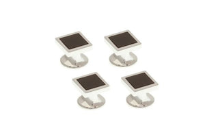 4 Black Onyx Square Dress Studs Set by Elizabeth Parker England