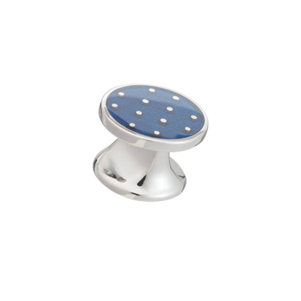 Blue Enamel Polka Dot Dress Stud by Elizabeth Parker