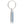 Plain Metal Cylindrical Key Ring with Blue Carbon Fibre Inlay Detailing by Elizabeth Parker England