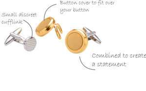 The Multifacet 3 in 1 Gold Plated Button Cover Cufflinks