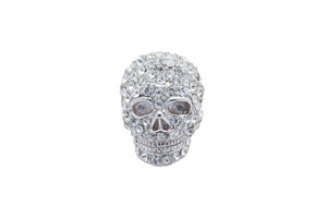 Mad & Bad Clear Crystal Skull Cufflinks