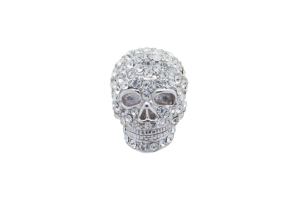 Mad & Bad Clear Crystal Skull Cufflinks