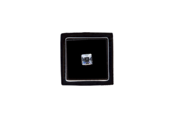 Black Square Crystal Centre Lapel Pin