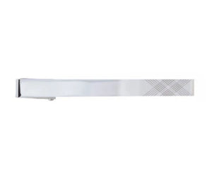 Simply Metal Tie Clip With Laser Etched Criss Cross Pattern on the tip by Elizabeth Parker