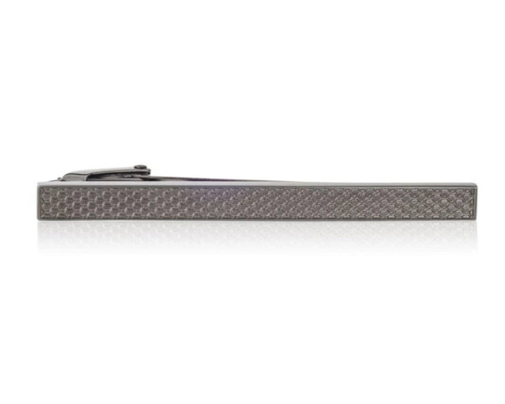 Gun Metal 55mm Tie Clip with Textured Centre by Elizabeth Parker
