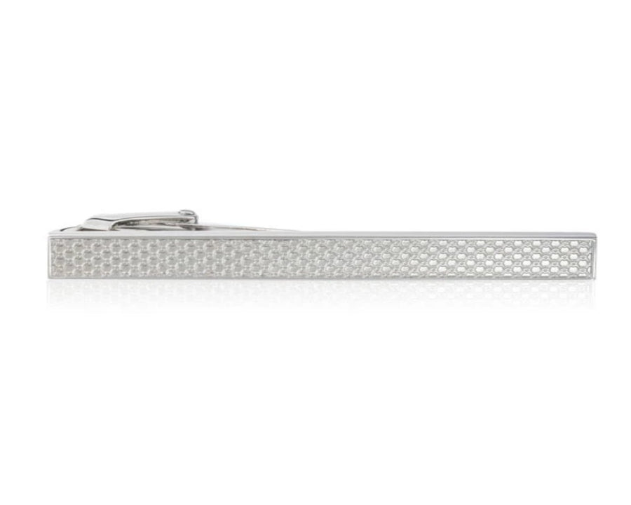 Polished Metal 55mm Tie Clip with a Textured Centre by Elizabeth Parker