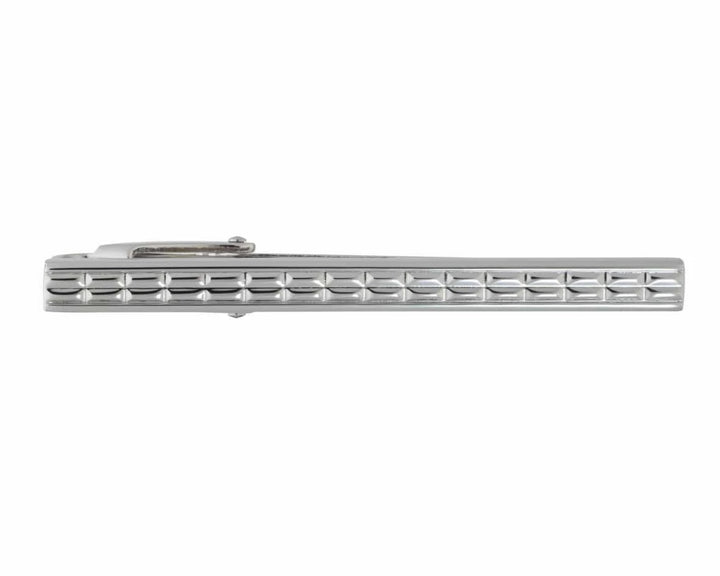 Grid Patterned Simply Metal Tie Clip by Elizabeth Parker