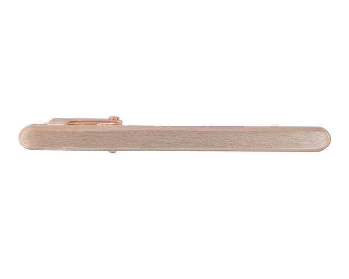 Rose Gold Brushed Metal Tie Slide With Smooth Rounded Ends by Elizabeth Parker