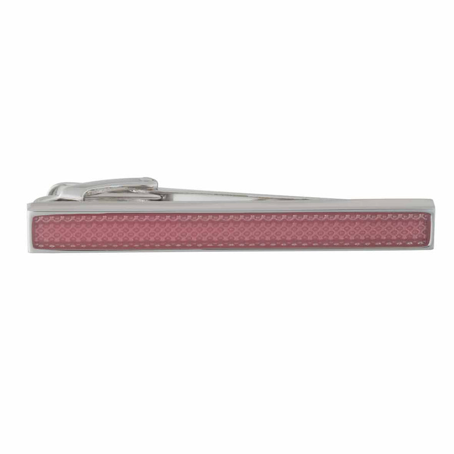 Pink Enamel Tie Clip with Laser Engraved Pattern by Elizabeth Parker