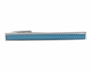 Blue Laser Engraved Enamel Tie Clip by Elizabeth Parker