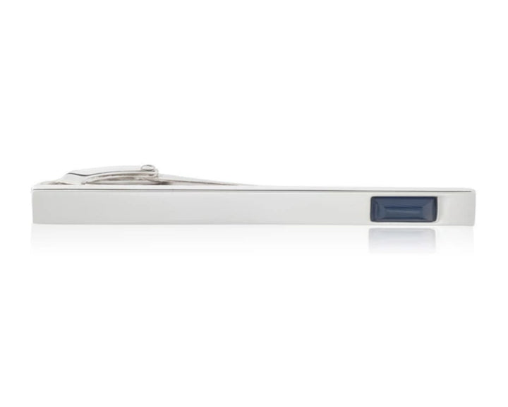 Polished Tie Clip With Navy Blue Insert 55mm by Elizabeth Parker