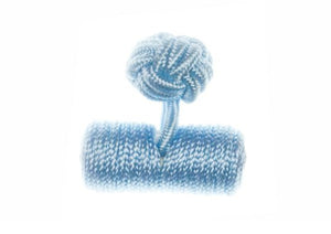 Sky Blue Barrel Cuffknots Knot Cufflinks - by Elizabeth Parker England