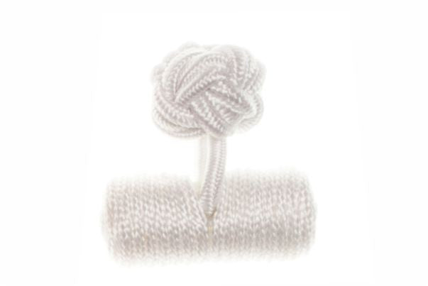 White Barrel Cuffknots Knot Cufflinks - by Elizabeth Parker England