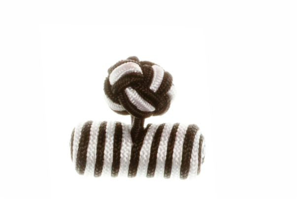 Black & White Barrel Cuffknots Knot Cufflinks - by Elizabeth Parker England