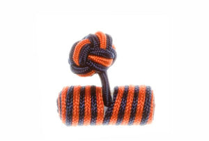 Navy Blue & Orange Barrel Cuffknots Knot Cufflinks - by Elizabeth Parker England