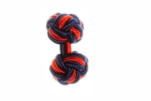 Navy Blue & Red Cuffknots Knot Cufflinks - by Elizabeth Parker England