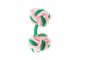 Pink & Green Cuffknots Knot Cufflinks - by Elizabeth Parker England