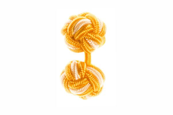 Gold & Yellow Cuffknots Knot Cufflinks - by Elizabeth Parker England
