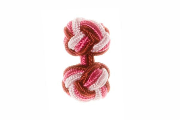 Burgundy Red, Fuchsia Pink & Pink Cuffknots Knot Cufflinks - by Elizabeth Parker England
