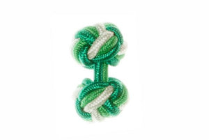 Green, Emerald Green & Light Green Cuffknots Knot Cufflinks - by Elizabeth Parker England