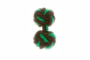 Black & Green Cuffknots Knot Cufflinks - by Elizabeth Parker England