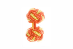 Orange & Canary Yellow Cuffknots Knot Cufflinks - by Elizabeth Parker England
