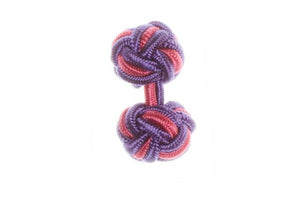 Purple & Fuchsia Pink Cuffknots Knot Cufflinks - by Elizabeth Parker England