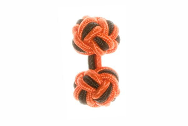 Orange & Black Cuffknots Knot Cufflinks - by Elizabeth Parker England