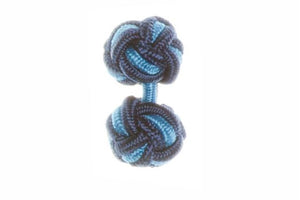 Navy Blue & Electric Blue Cuffknots Knot Cufflinks - by Elizabeth Parker England