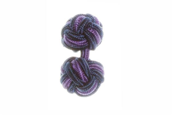 Navy Blue & Purple Cuffknots Knot Cufflinks - by Elizabeth Parker England