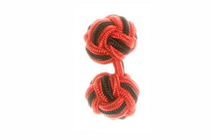 Red & Black Cuffknots Knot Cufflinks - by Elizabeth Parker England