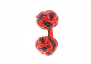 Red & Navy Blue Cuffknots Knot Cufflinks - by Elizabeth Parker England