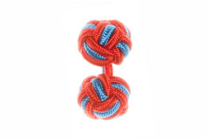 Red & Electric Blue Cuffknots Knot Cufflinks - by Elizabeth Parker England