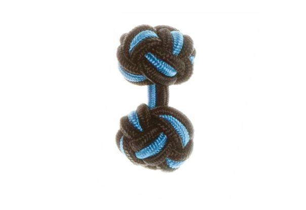 Black & Electric Blue Cuffknots Knot Cufflinks - by Elizabeth Parker England