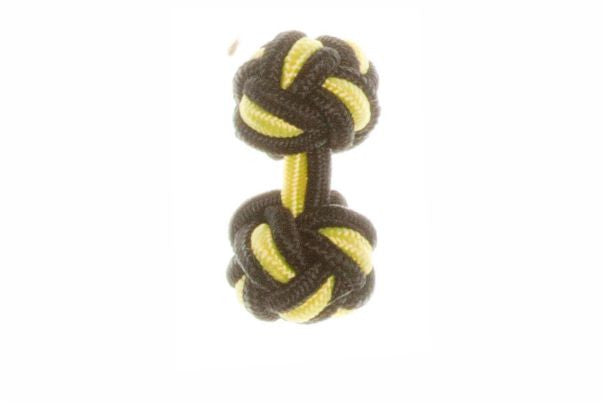Black & Canary Yellow Cuffknots Knot Cufflinks - by Elizabeth Parker England