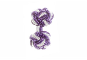 Purple & White Cuffknots Knot Cufflinks - by Elizabeth Parker England