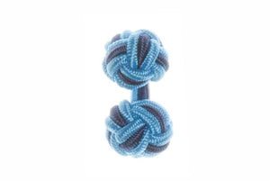 Electric Blue & Navy Blue Cuffknots Knot Cufflinks - by Elizabeth Parker England