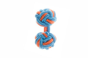 Electric Blue & Orange Cuffknots Knot Cufflinks - by Elizabeth Parker England