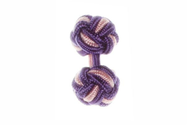 Purple & Pink Cuffknots Knot Cufflinks - by Elizabeth Parker England